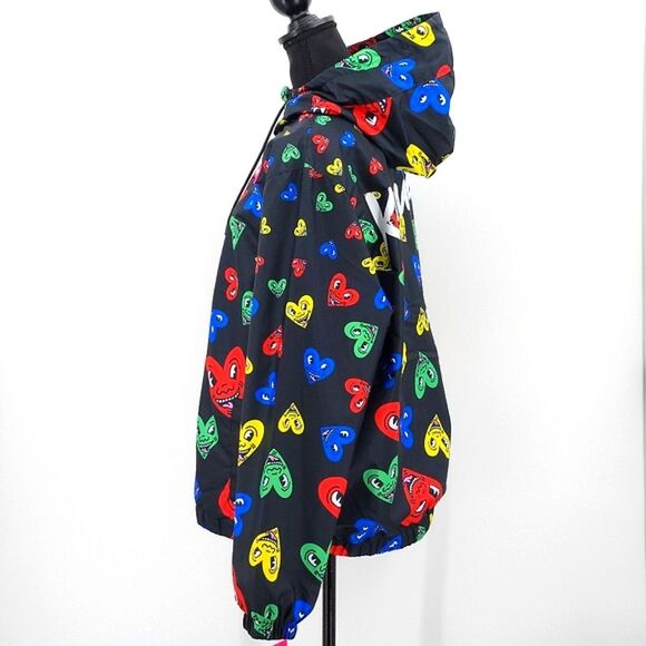Members Only Keith Haring Heart Windbreaker Womens XL Kidcore Retro 90s Style - Picture 2 of 12